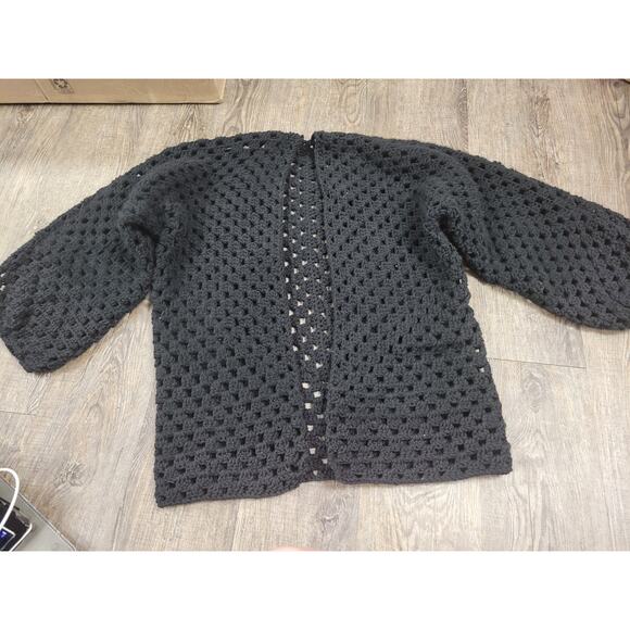 Hand-Made Granny Afghan Crochet Cardigan Sweater Retro Look Women's Small - Picture 1 of 2